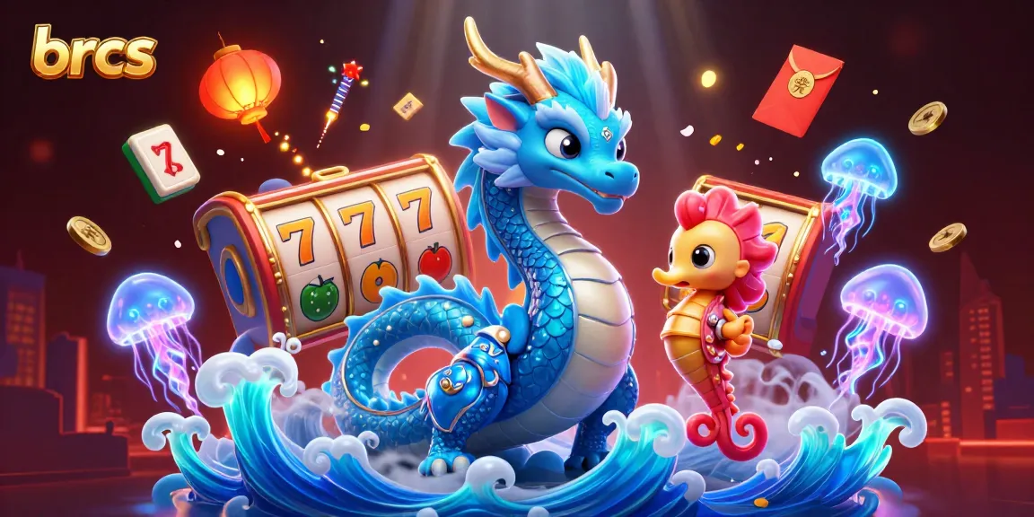 brcs brings vibrant online slot action to life with azure dragon and neon jellyfish.