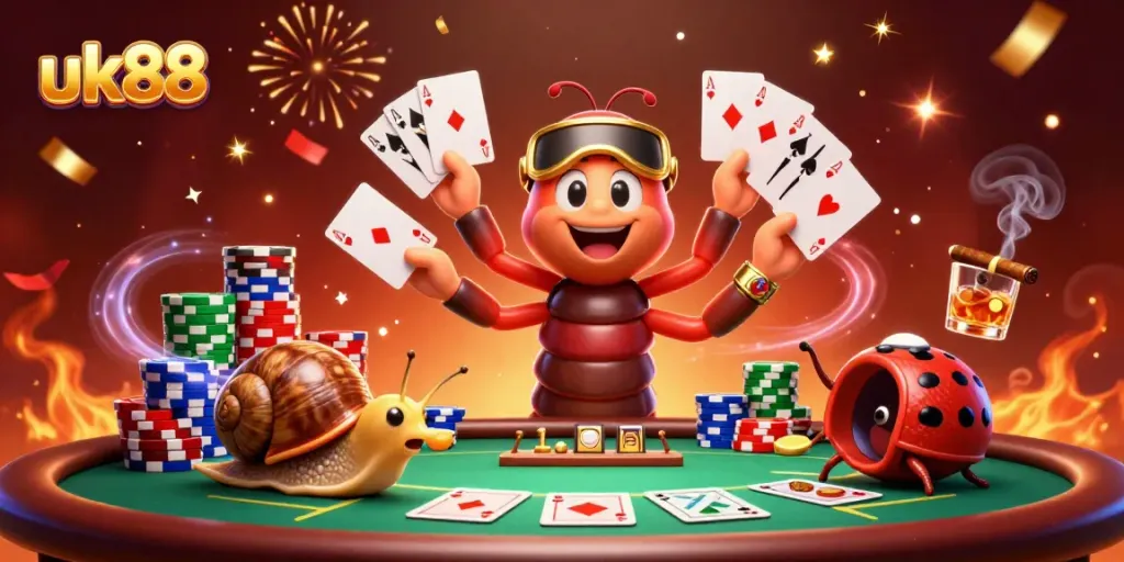 Experience thrilling gameplay at uk88 with a vibrant casino illustration showcasing high stakes excitement.