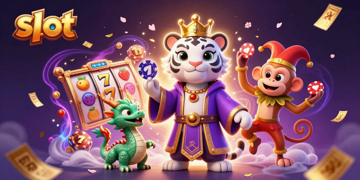 Experience thrilling slot action with vibrant reels, jackpot counters, and lively characters.