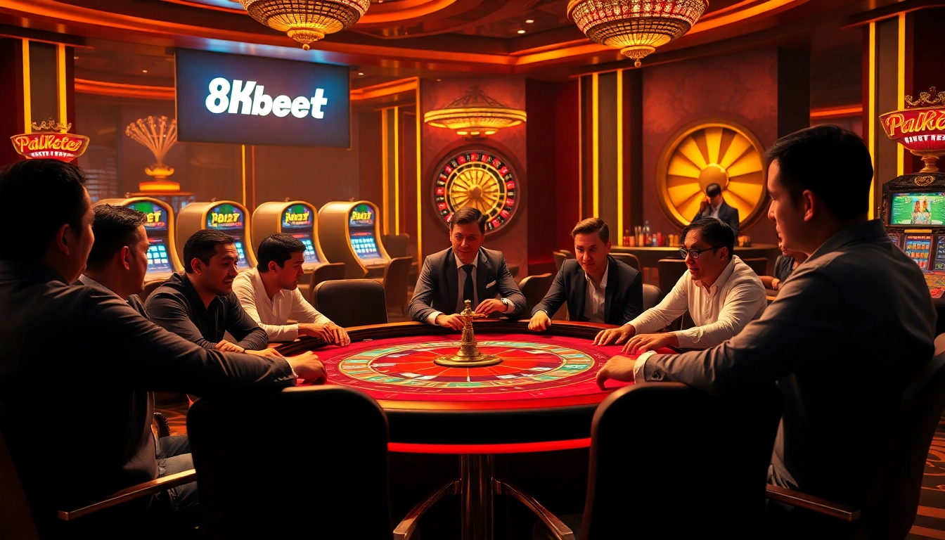 Experience the thrill of 8kbet's high-end casino with vibrant tables and exciting games.