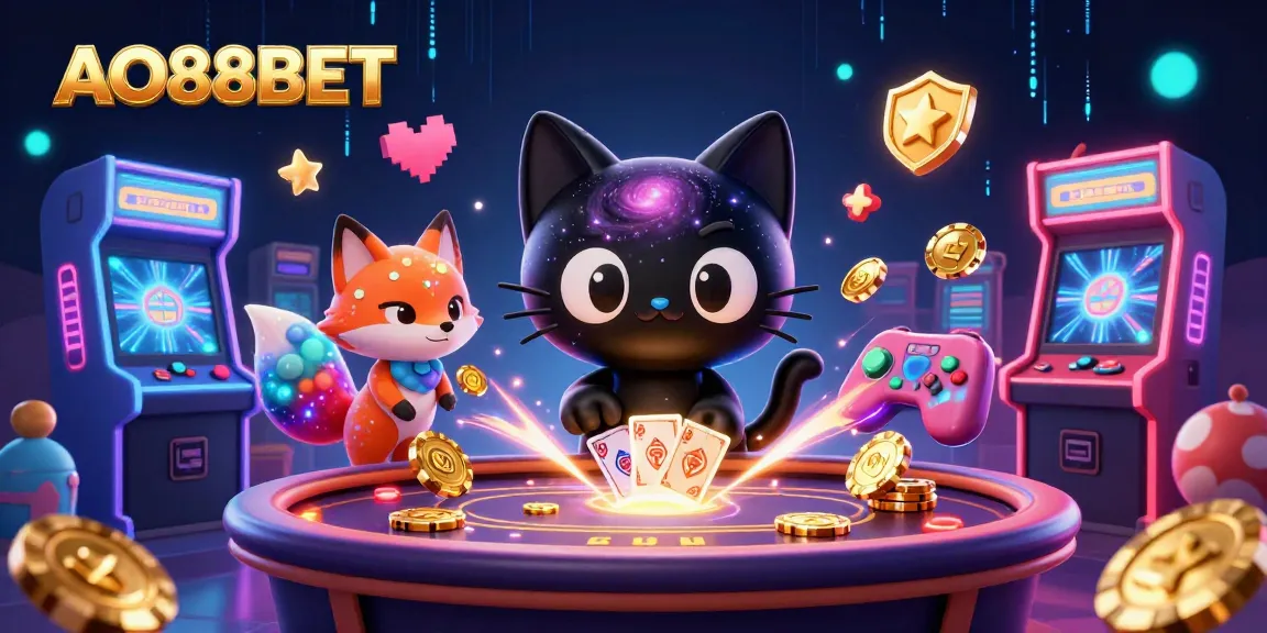Watch AO88BET unleash winning strategies at a vibrant cosmic casino with colorful characters!