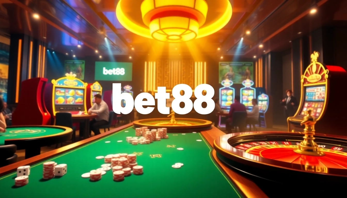 Bet88 offers an exciting online gambling experience with luxurious casino tables and engaging gameplay.