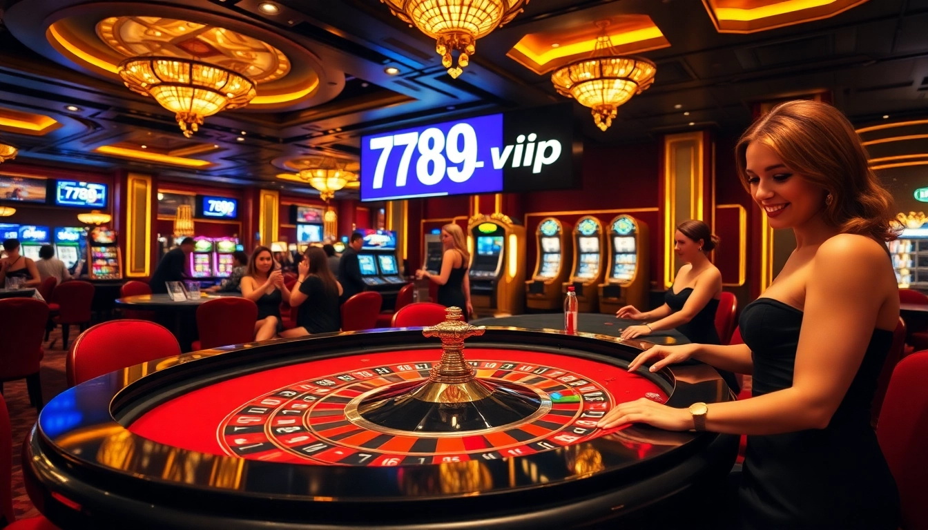 Experience the excitement of 789 vip in a luxurious casino environment with roulette and poker games.