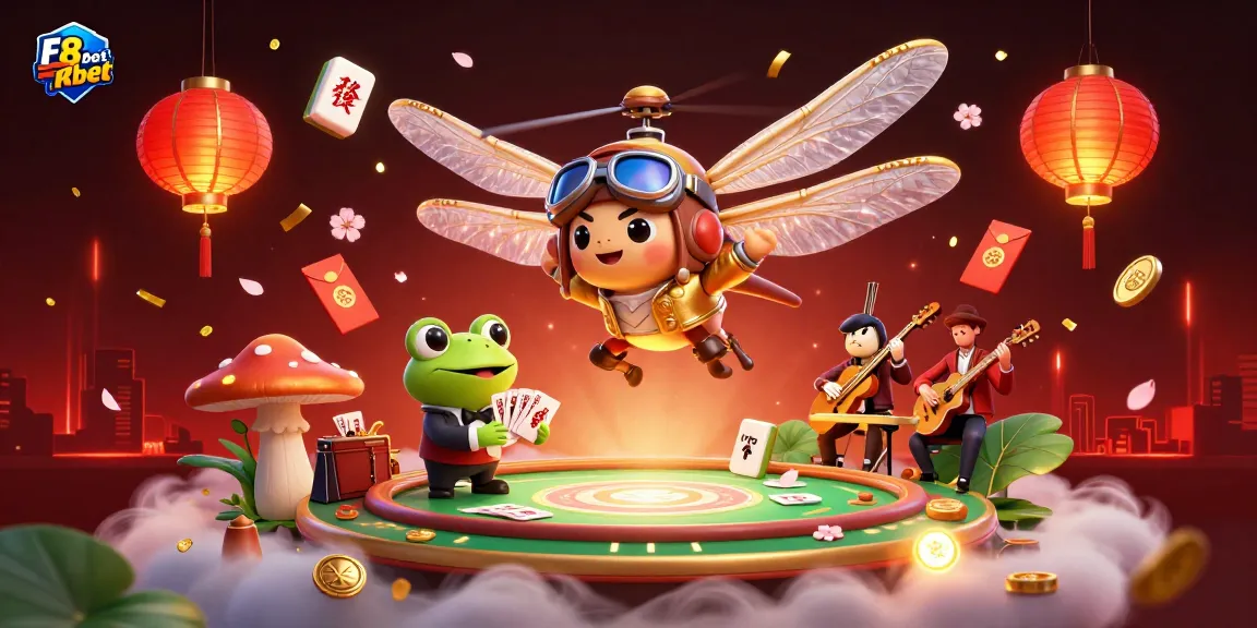 Experience thrilling gaming at F8bet with vibrant characters and exciting casino elements in a dynamic 3D illustration.
