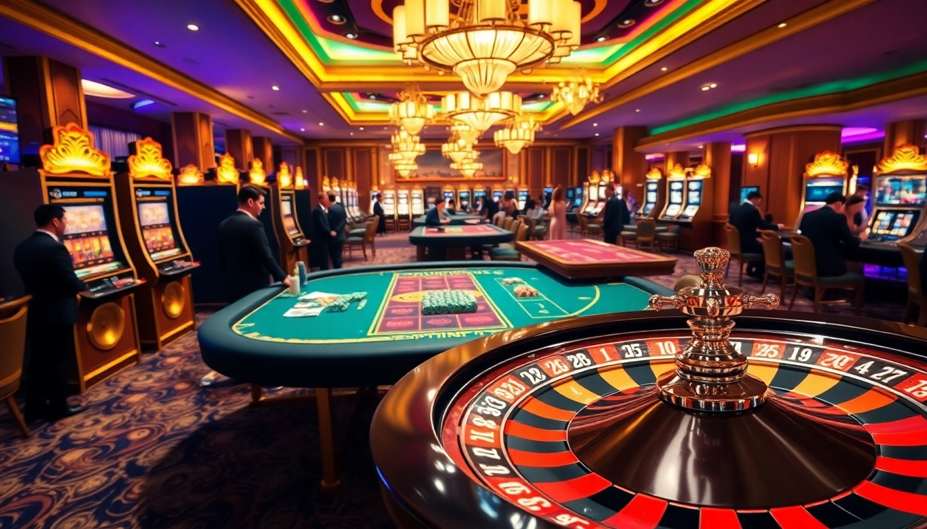 Experience the vibrant gambling excitement at win88cc.net with casino tables, chips, and roulette.