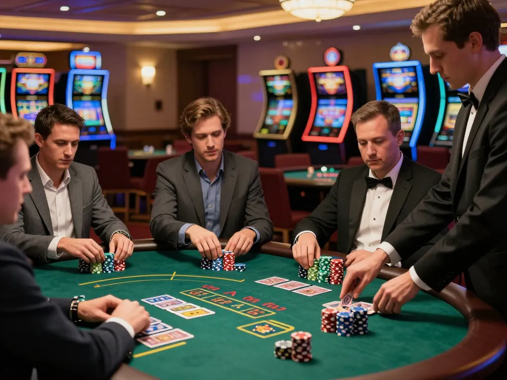 Players strategizing their bets at the elegant blackjack table in 88club casino atmosphere.