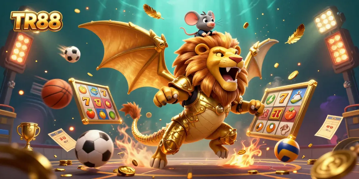 TR88 captures the excitement of gaming with a chimera creature and dynamic slot elements.