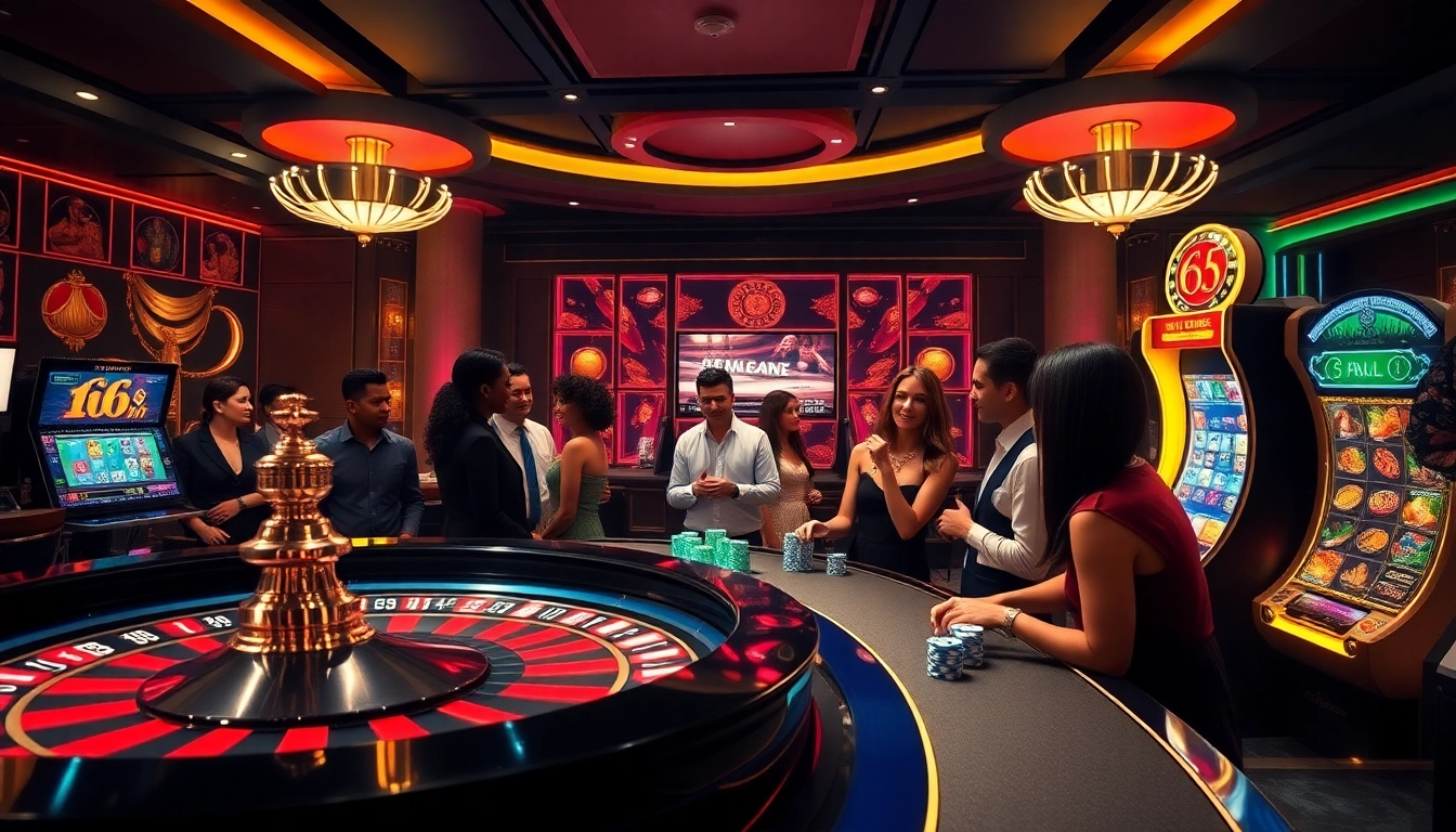 Experience the luxury of 65A's online gambling interface with roulette and slot machines.