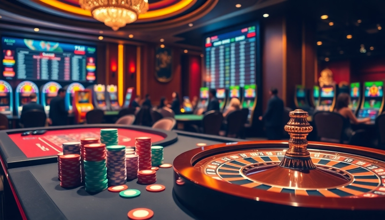 Winning big at online casino games on https://f8bet.net.in/ with luxurious gaming tables and vibrant ambiance.