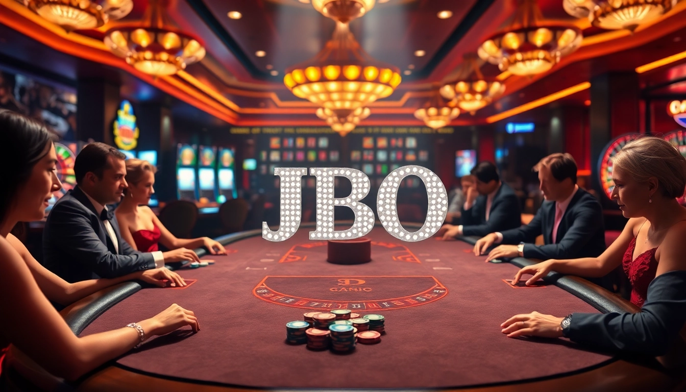 Experience thrilling gameplay at JBO's luxurious casino tables.