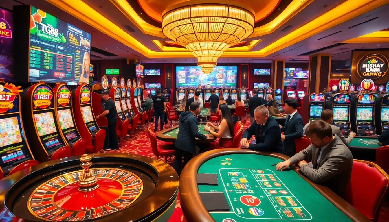 Experience a thrilling casino atmosphere at TG88 with vibrant games and engaging players.