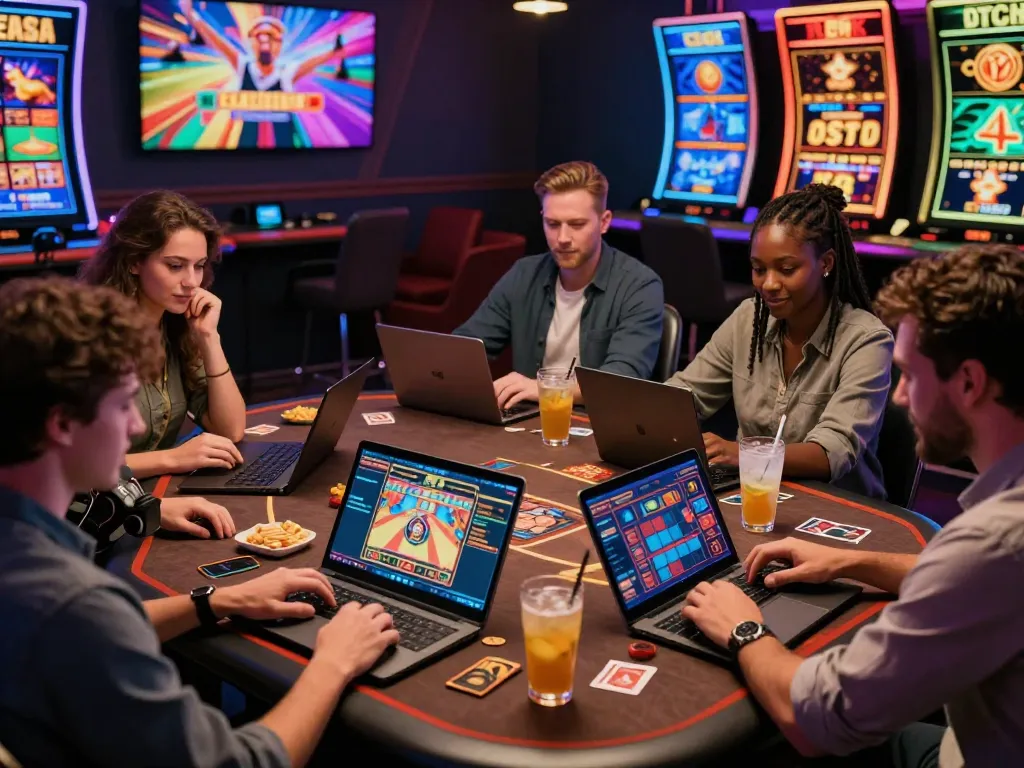Engaging players at 789club enjoying various online casino games in a vibrant digital atmosphere.