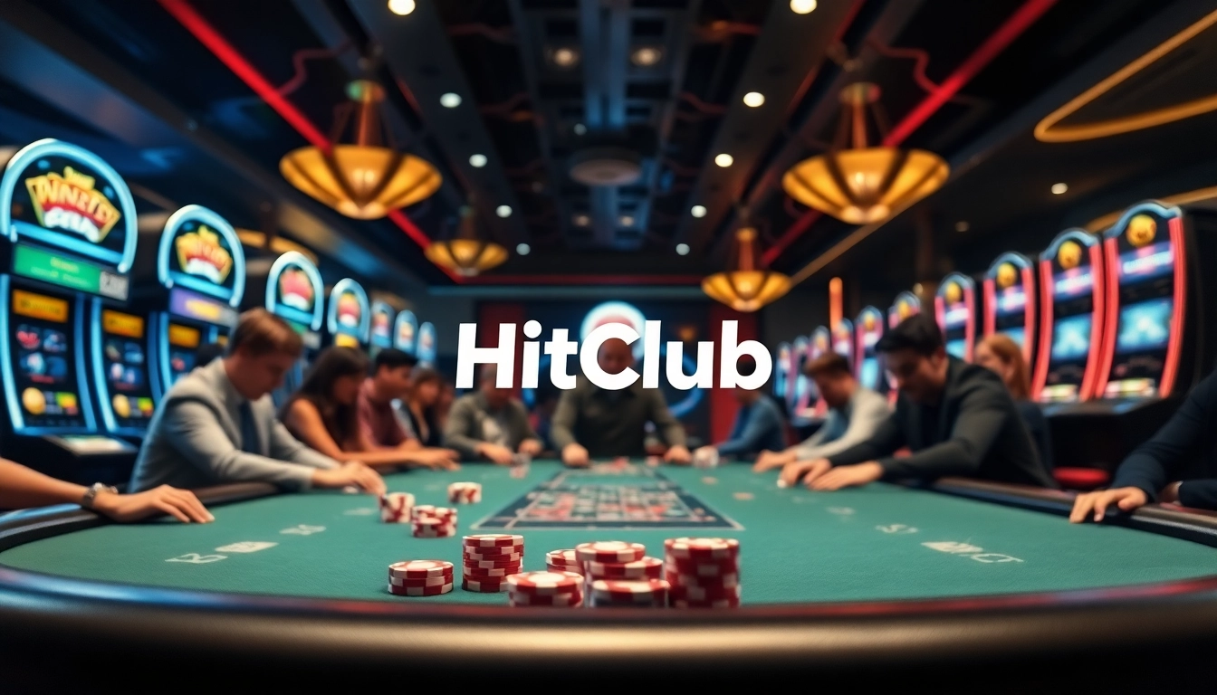 Engaging players at HitClub casino table experiencing thrilling gambling actions.