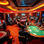 Exciting gambling scene at MV88 casino with roulette tables and eager players.