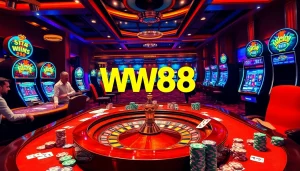 Casino gaming scene showcasing excitement and technology at https://ww88.directory/ with vibrant tables and jackpot wins.