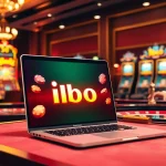 Experience the thrill of ibo slot with an elegant online casino interface amidst vibrant slot machines.
