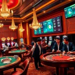 Experience the thrill of winning at 9BET with vibrant casino tables and eager players.