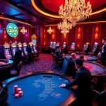 Experience exhilarating gambling at a luxury casino scene featuring VaoluoiTV with poker chips and roulette wheels.