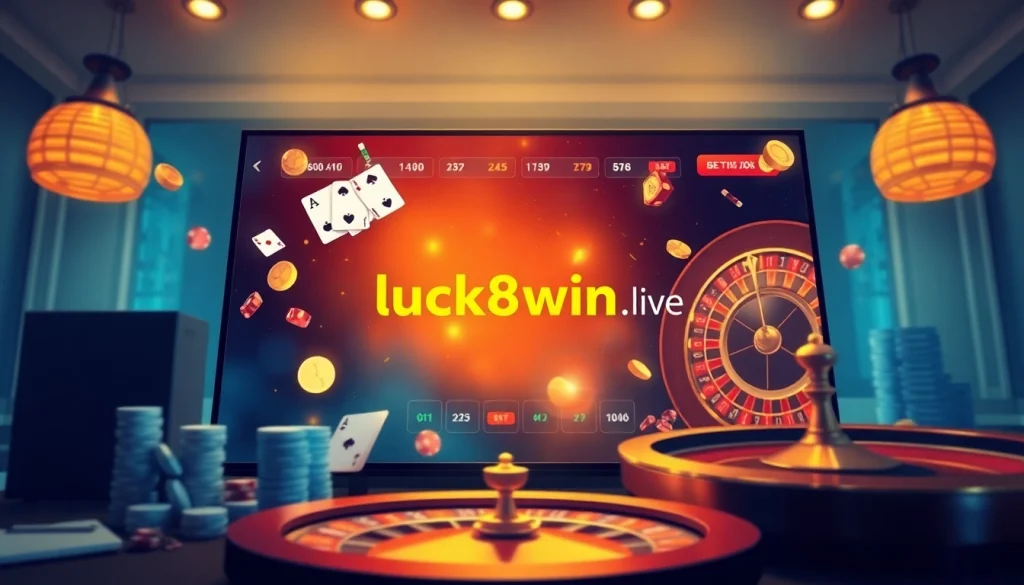 Exciting online casino experience at luck8win.live with vibrant digital elements.