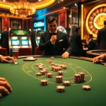 Professional gamblers enjoying a high-stakes game at HM88 casino.