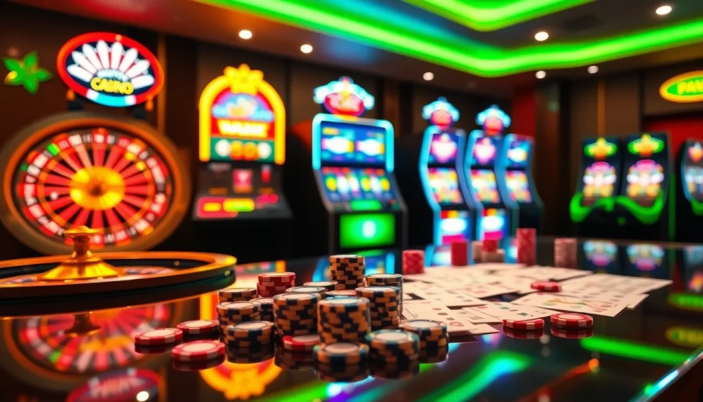 Engaging online gambling scene showcasing vibrant elements of win vn with roulette and poker.