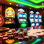 Engaging online gambling scene showcasing vibrant elements of win vn with roulette and poker.