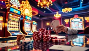 Engaging online table games demonstrating the excitement of nhà cái 888NEW with poker chips and cards.