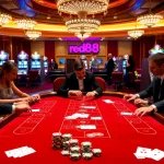 Experience the thrill of baccarat at red88 casino with professional players and glamorous surroundings.