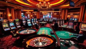 Experience the excitement of winning at 788t with luxurious casino games and vibrant decor.
