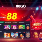 Experience 88GO's vibrant gaming interface with secure betting options and engaging visuals.