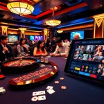 Players enjoying a thrilling game at UU88 casino with vibrant roulette and poker elements.