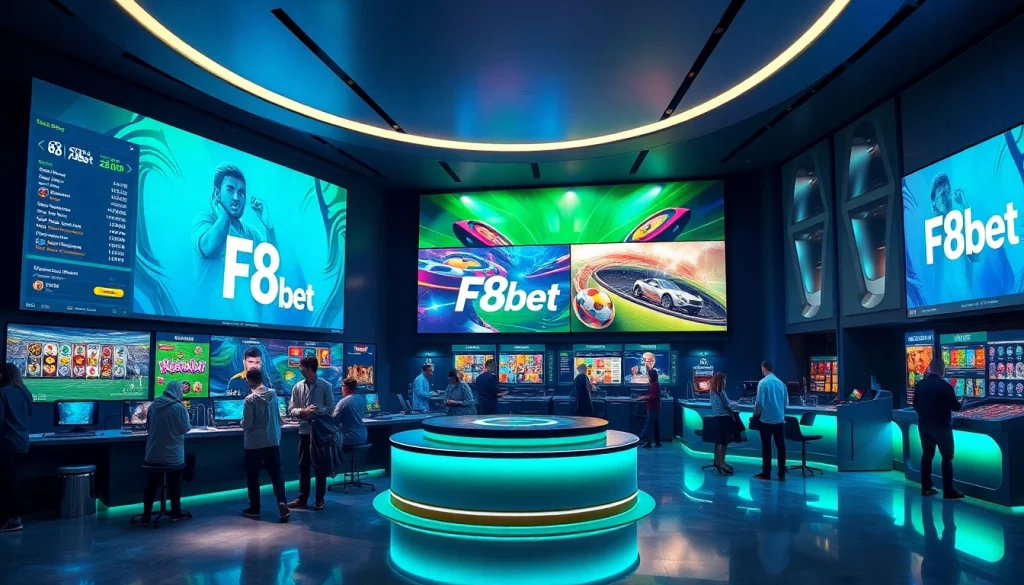 F8bet online betting platform interface showcasing diverse gaming options and a lively atmosphere for user engagement.