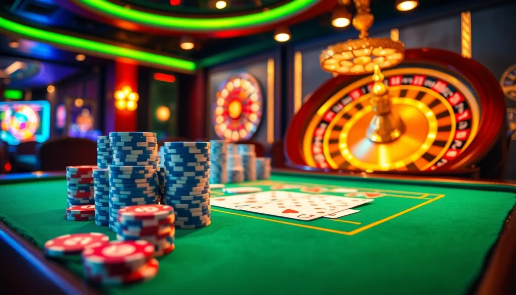 Experience the excitement of high-stakes poker at https://88ii88.com/ with vibrant chips and cards.