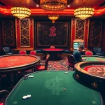 A vibrant casino scene showcasing players at blackjack and roulette tables, highlighting the nohu90 gaming experience.