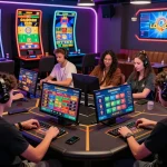Exciting online lô đề gaming scene with players engaged in betting and vibrant digital displays.