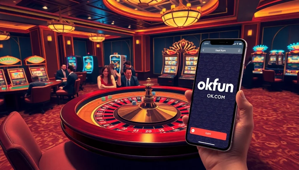 Experience high-stakes gaming excitement at okfun.com with luxurious casino elements.