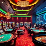 Exciting gambling scene at 5gbetbr.com.br showcasing vibrant slot machines and engaged players.
