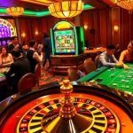 Players enjoying a thrilling casino experience at https://www.fly888.club/ with vibrant roulette and poker tables.