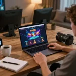 Engaging in strategic gameplay on TR88 casino platform with laptop and notes.