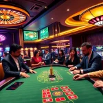 Experience high-stakes excitement at OK9 official's luxurious casino tables with a vibrant atmosphere.