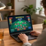 Player enjoying live dealer baccarat at home, showcasing dn88 online casino experience