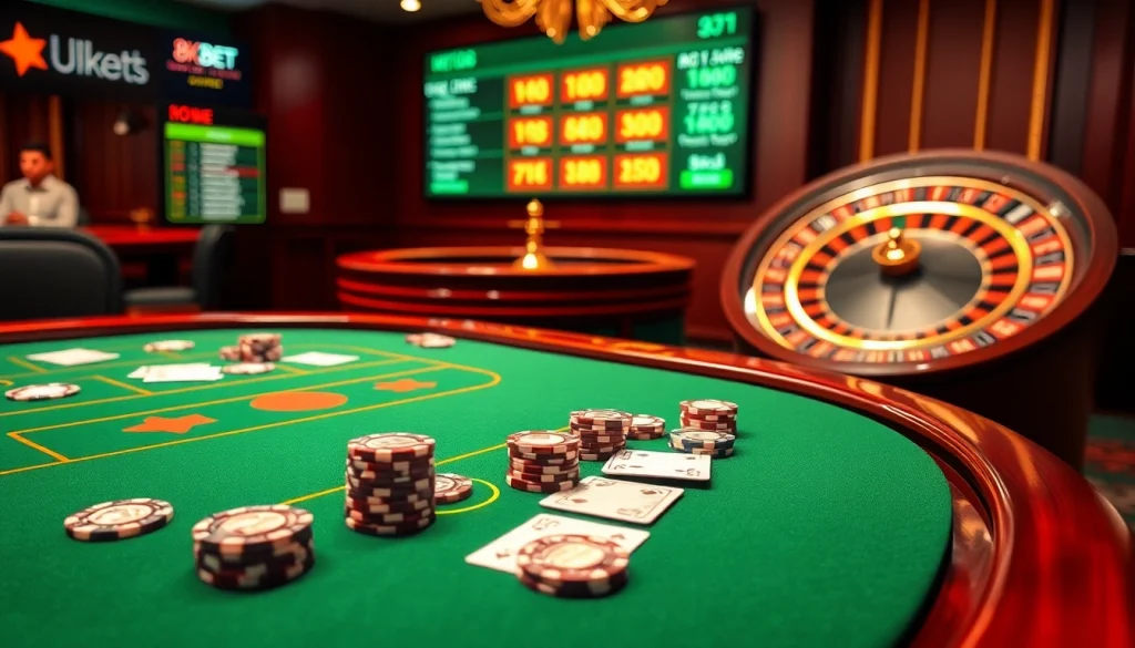 Experience the excitement of high-stakes gaming at 8kbet with luxury casino elements.