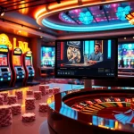 Experience top-tier gaming excitement at AF88 with a vibrant online casino atmosphere filled with roulette tables and poker chips.
