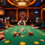 Players enjoying a high-stakes game of Go 88 at an elegant casino table.