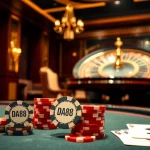 Experience high-stakes gaming at DA88, featuring a luxurious casino environment with poker chips and cards.