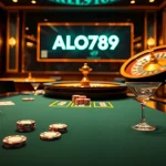Experience the thrill of betting at ALO789 with luxurious casino elements and vibrant gameplay.