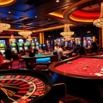 Experience the thrill of vipwin with players at a luxury casino, enjoying various table games.