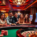 Betting at the Top 10 nhà cái uy tín with a vibrant casino scene full of excitement.