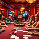 Experience the thrill of gambling at https://98win9.bid/ with an exciting poker table scene.