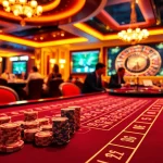 Experience thrilling gameplay at Hitclub's luxurious casino, with vibrant poker chips and engaging scenes.